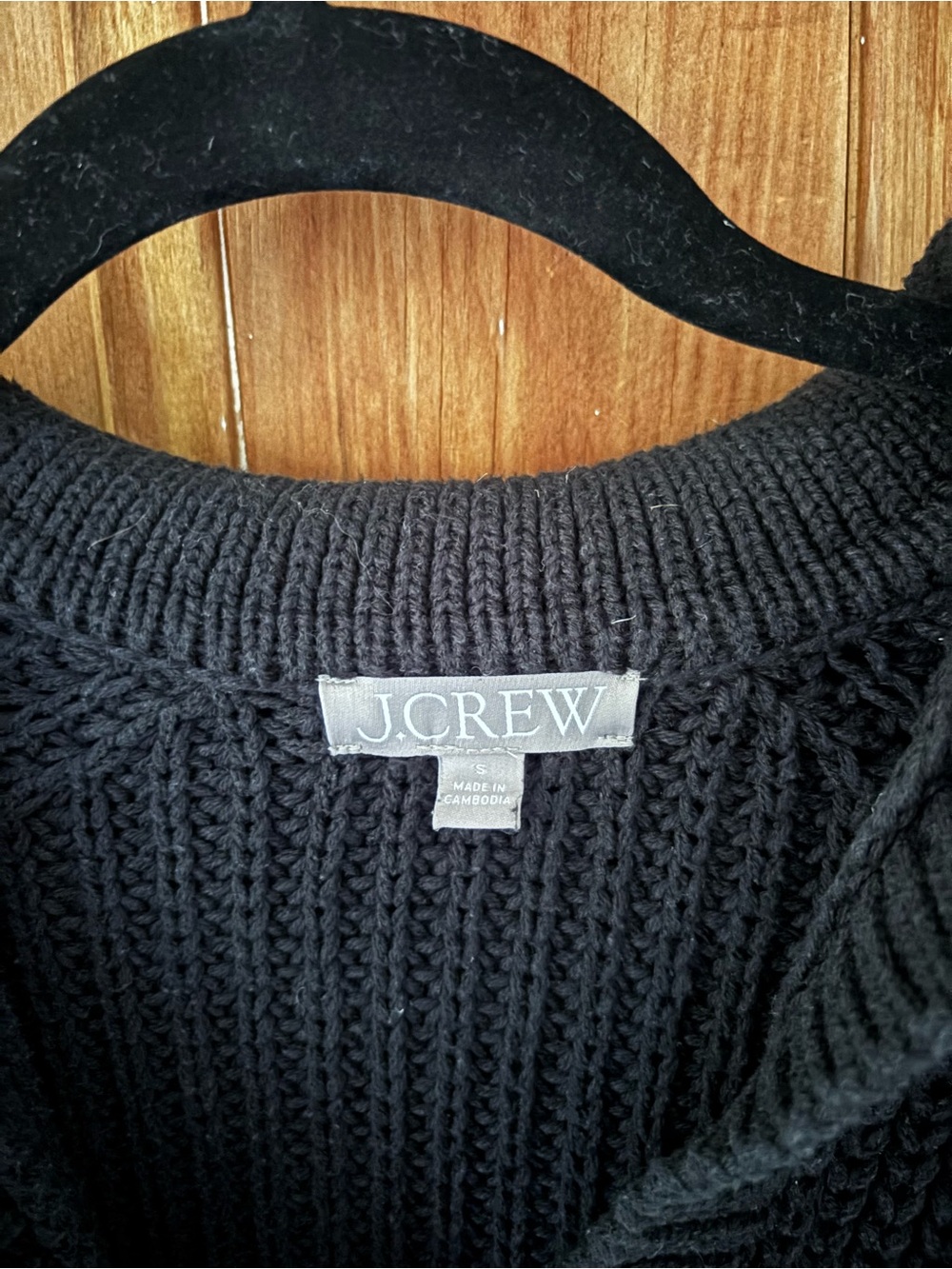 J Crew Black Cotton Blend Cardigan with Collar - Picture 3 of 6